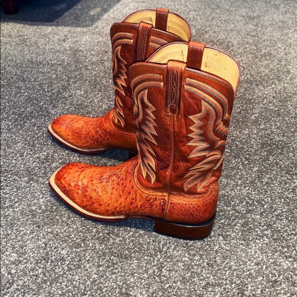 Mens Lucchese 2000 Mad Dog Ostrich Cowboy Boots-13